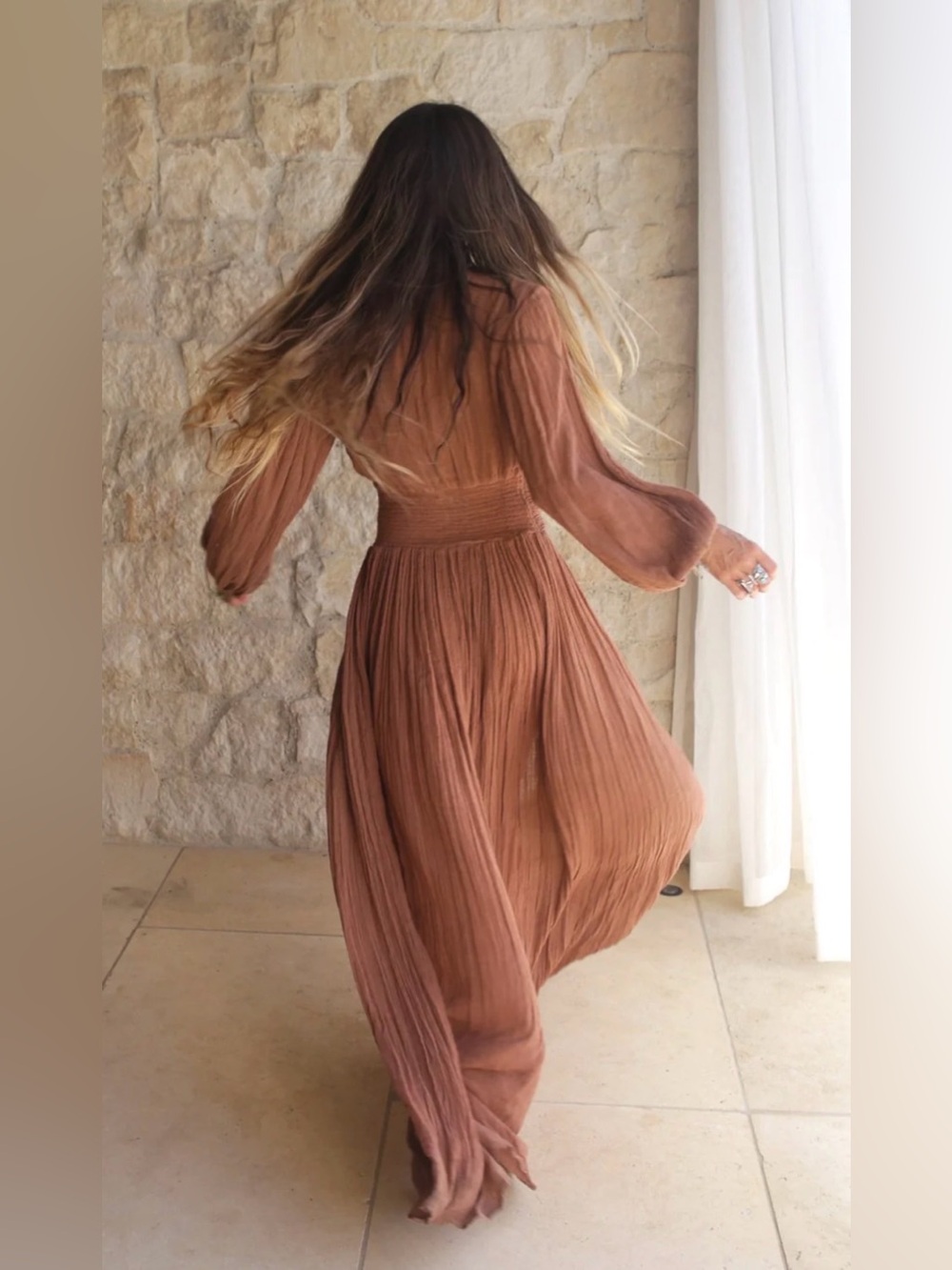 Free People x JEN'S PIRATE BOOTY Lapis Maxi Dress in Rust - Picture 3 of 9